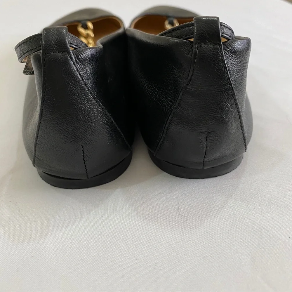 J.Crew Jayne T-Strap Chain Round Toe Flats 6.5